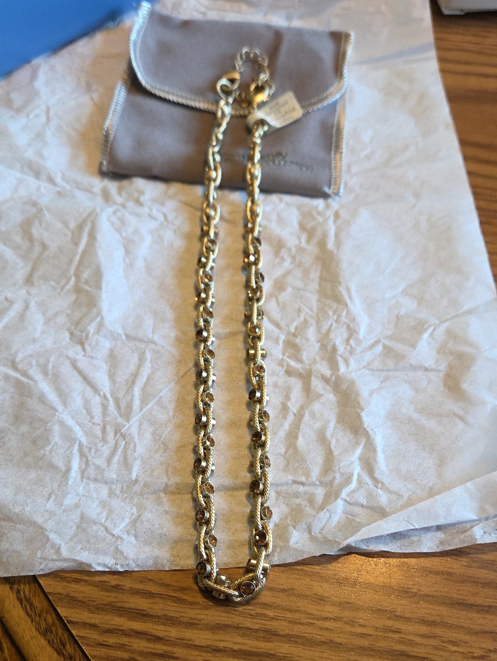 Lia Sophia Gold-Tone Textured Rope Link Necklace